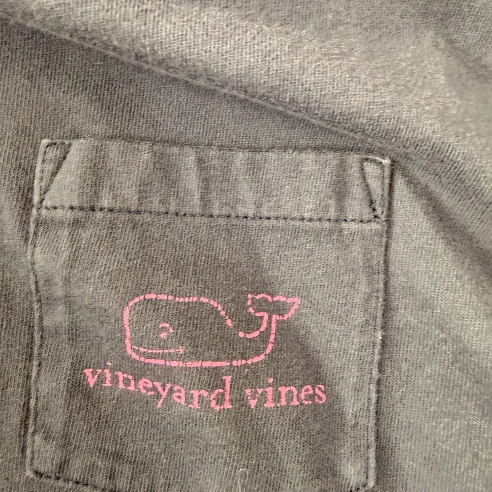 Vineyard Vines Youth Navy Long Sleeve Tee| Pink Logo Details | Preppy Coastal